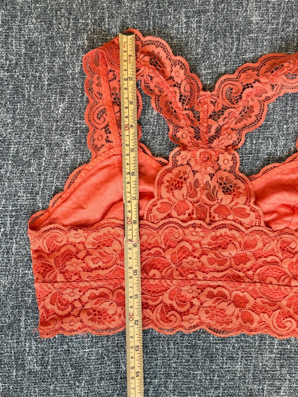 🧡Serra Lace Racerback Bralette - Coral Orange - Picture 12 of 14